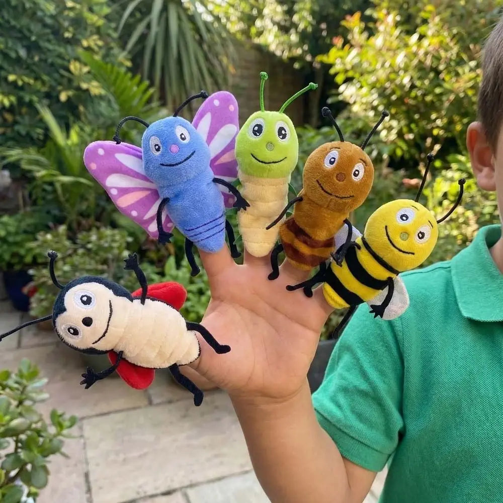 Tell Story Role Play Animal Finger Puppets Storytelling Cartoon Insect Series Puppets Educational 9cm Butterfly Bee Puppets