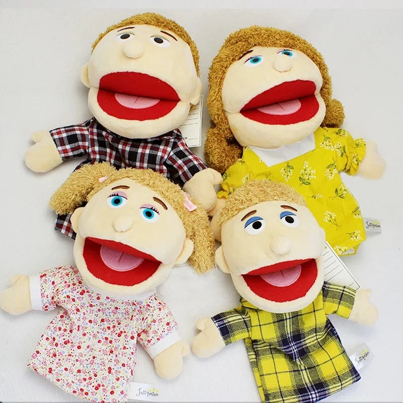 1/6pcs Family Puppet Hand Doll Half Body Stuffed Toy Glove Grandpa  Grandma Father Mother Member Kids Girl Talking Birthday Gift
